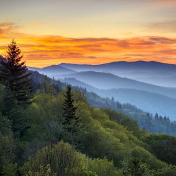 View of the Great Smoky Montains, North Carolina
