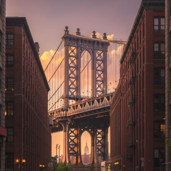 View of Manhattan Bridge, New York City, New York